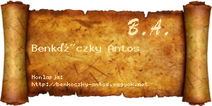 Benkóczky Antos névjegykártya